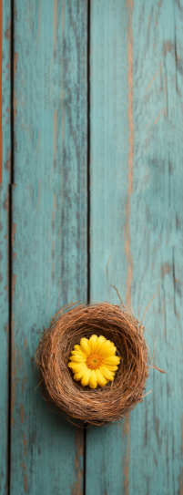 Flor dentro de ninho